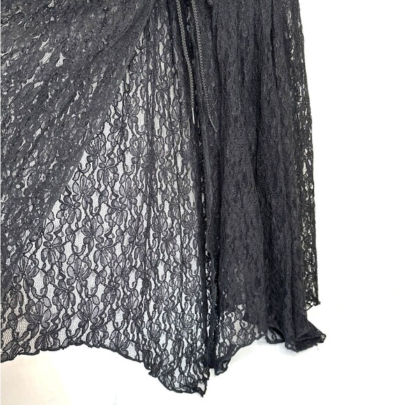 Renaissance Lace Long Bodice Corset Cinch Blue & Black Lace Sz Large - Picture 4 of 9